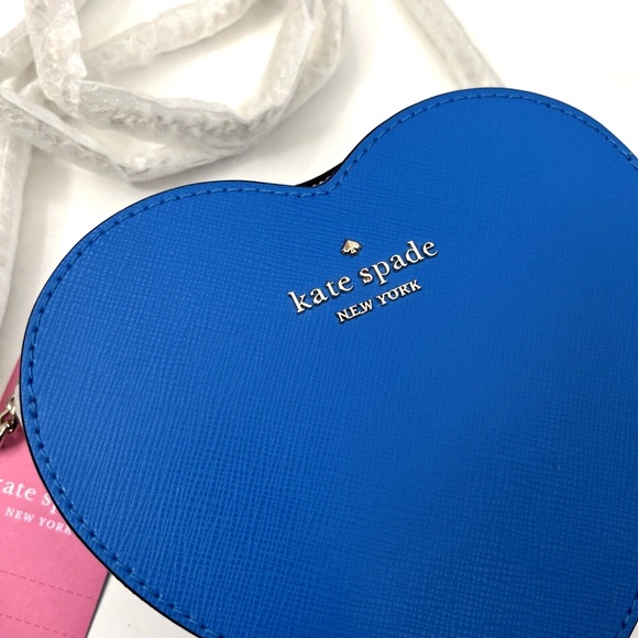 KATE SPADE Love Shack Mini Heart Crossbody Summer Night Blue K6063 NWT $260 - Picture 4 of 13